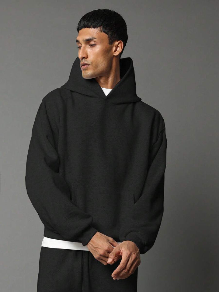 Oversize-Herren-Trainingsanzug mit Kapuze aus Fleece und weiter Hose