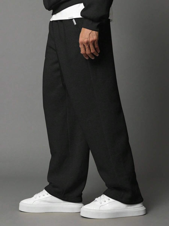 Oversize-Herren-Trainingsanzug mit Kapuze aus Fleece und weiter Hose