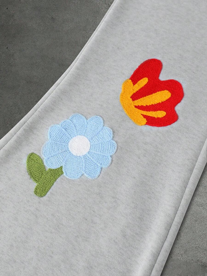 Herren-Trainingsanzug mit Kapuze, Blumenprint und Hose mit Taschen