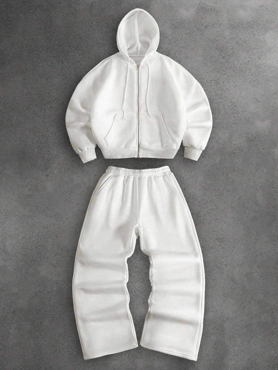 Herren-Trainingsanzug mit Kapuze, Reißverschluss und Baggy-Hose