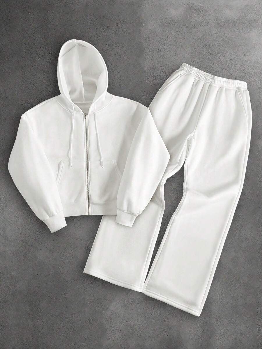 Herren-Trainingsanzug mit Kapuze, Reißverschluss und Baggy-Hose