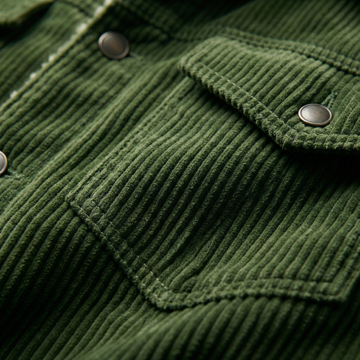 Men's corduroy jacket with faux-fur collar and lining