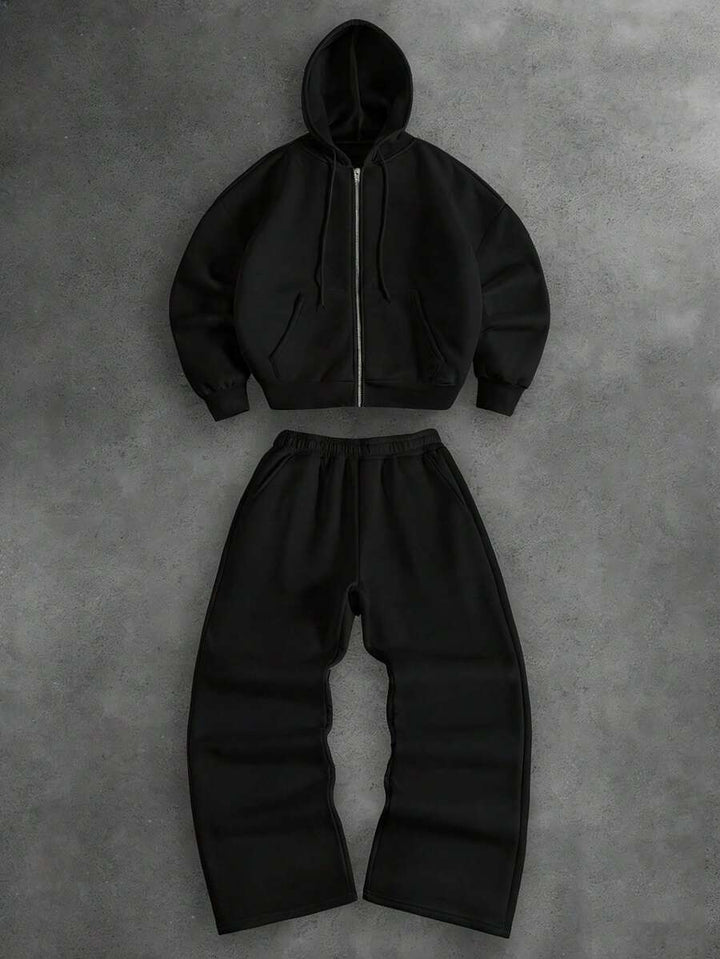 Herren-Trainingsanzug mit Kapuze, Reißverschluss und Baggy-Hose