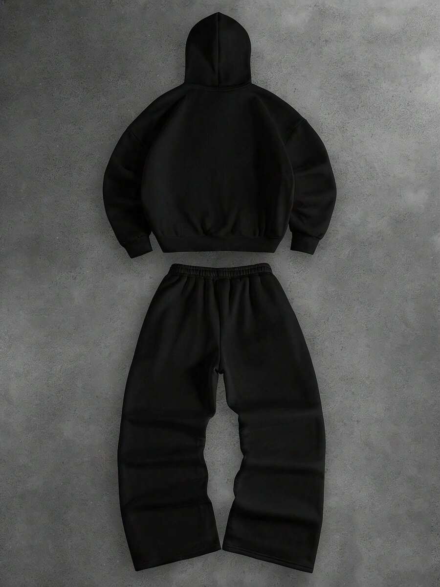 Herren-Trainingsanzug mit Kapuze, Reißverschluss und Baggy-Hose