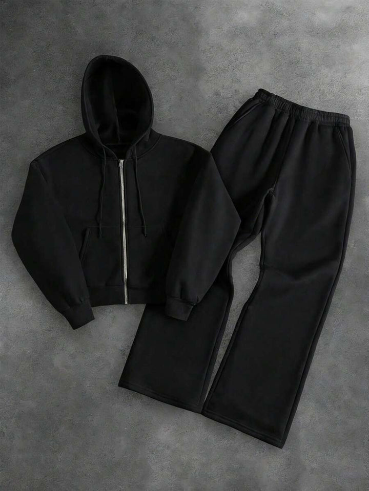 Herren-Trainingsanzug mit Kapuze, Reißverschluss und Baggy-Hose