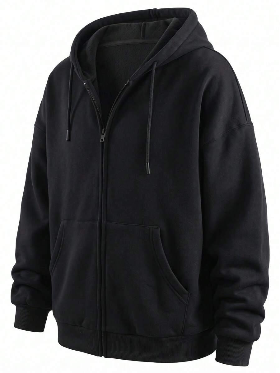Men’s zip-up hoodie with drawstring and front pockets