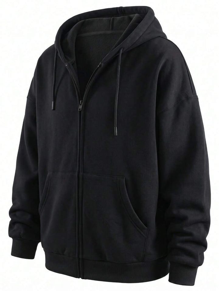 Men’s zip-up hoodie with drawstring and front pockets