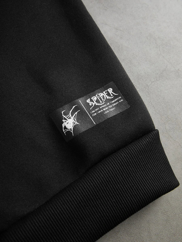 Krótka męska bluza z kapturem, zapinana na zamek, ze sznurkiem i podwójnym zapięciem