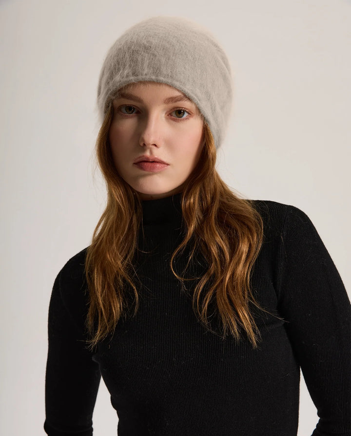 Bonnet de Ski Femme en Cachemire Brossé –  à Revers
