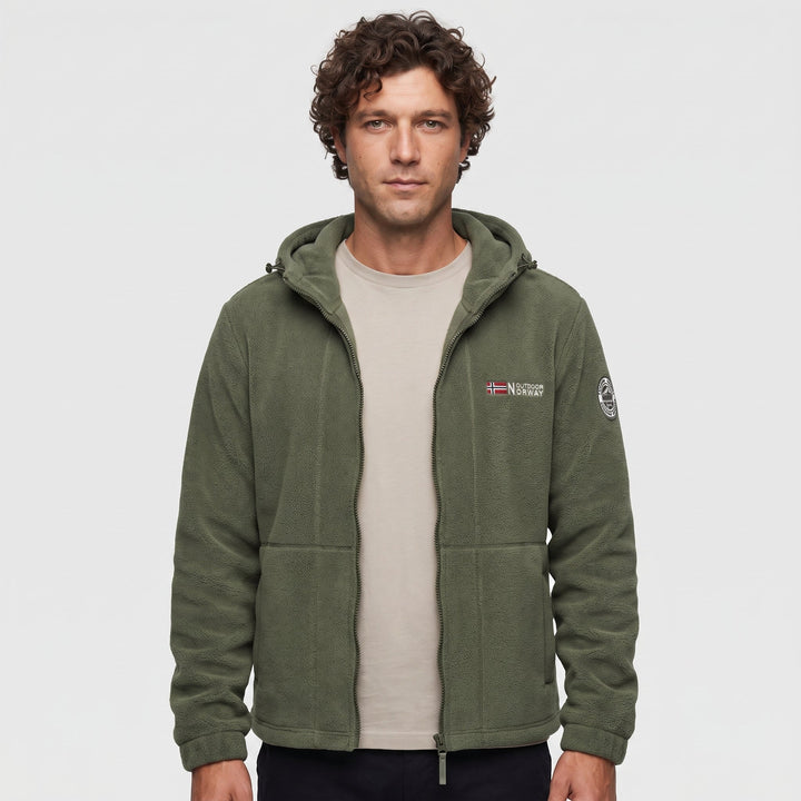 Polaire Homme Coupe-Vent à Capuche Poches Zippées