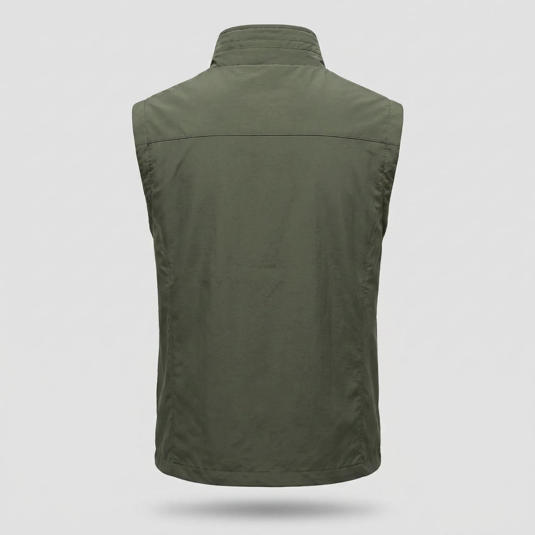 Gilet da trekking da uomo leggero, traspirante, con tasche multiple