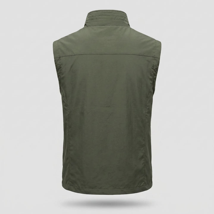 Gilet da trekking da uomo leggero, traspirante, con tasche multiple
