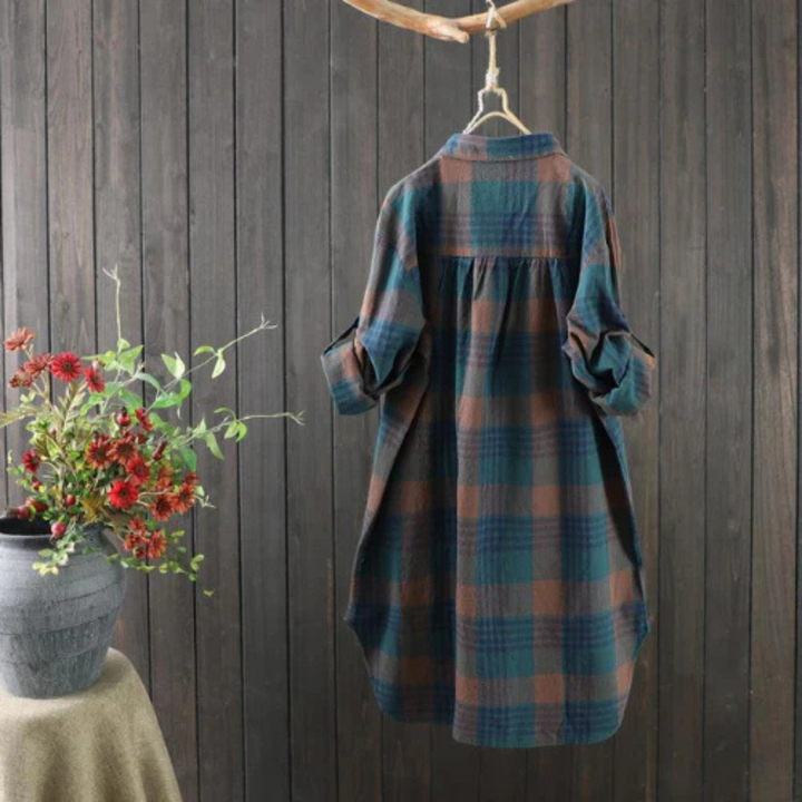Femmes Chemise À Carreaux Surdimensionnée | Manches Longues