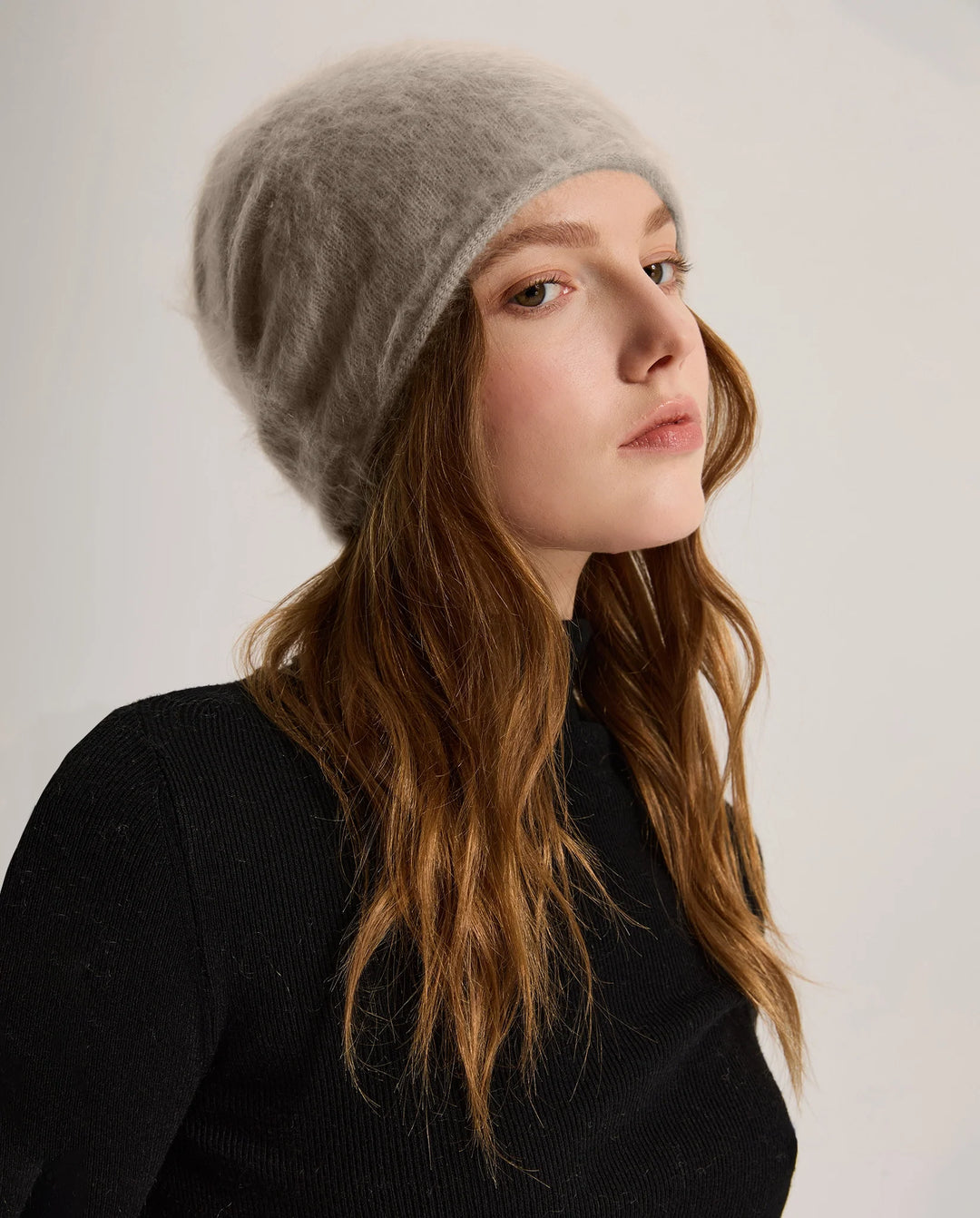 Bonnet de Ski Femme en Cachemire Brossé –  à Revers