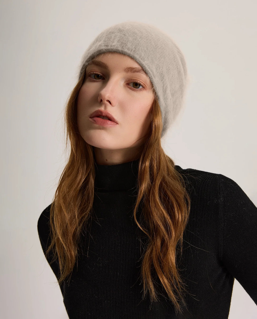 Bonnet de Ski Femme en Cachemire Brossé –  à Revers