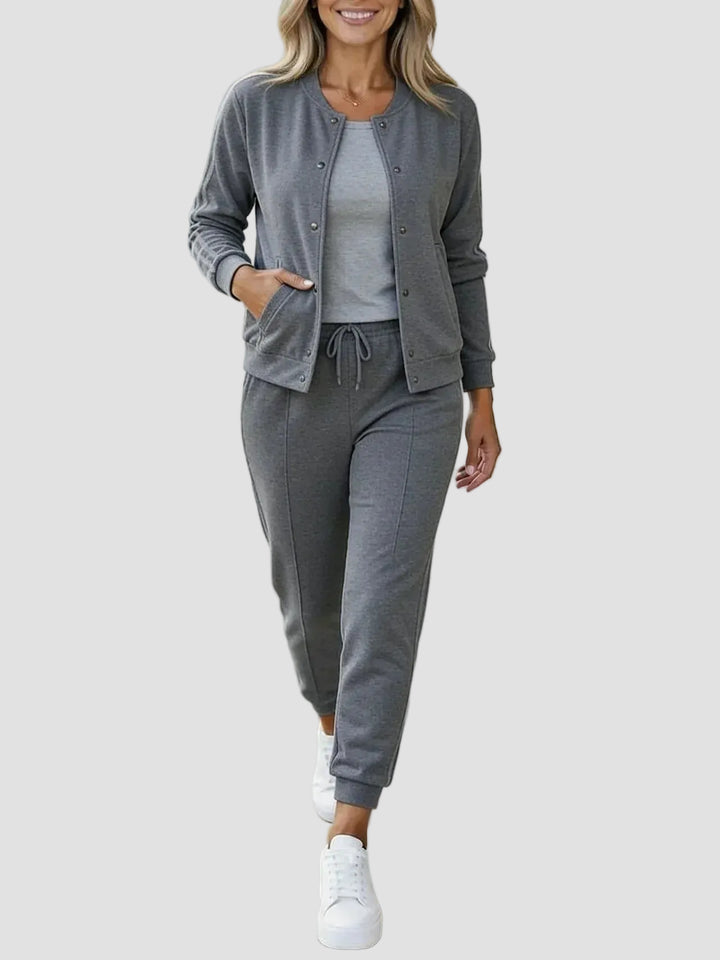 Céline | Ensemble Sport Femme 3 Pièces avec Veste, Haut et Jogger