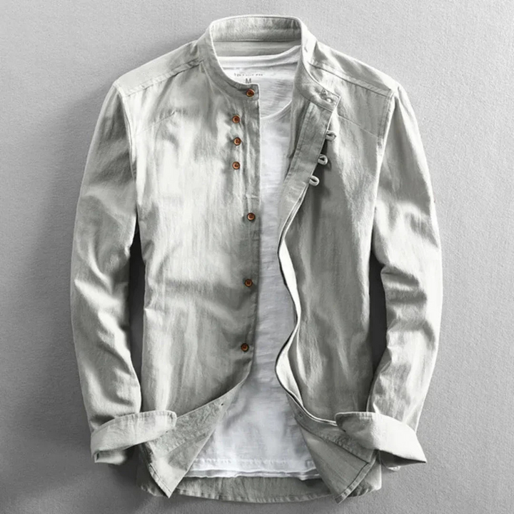 Hommes Chemise À Col À Manches Longues | Bouton En Bas