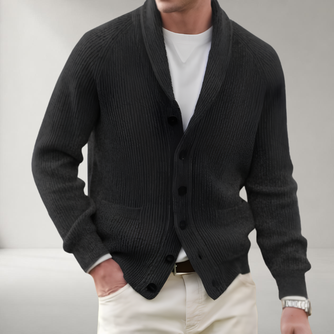Cardigan Homme Vintage en Mélange de Laine à Col V