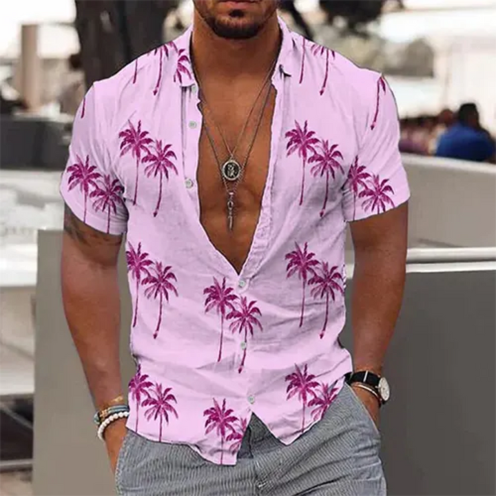 Hommes Chemise D'été À Manches Courtes | Bouton En Bas