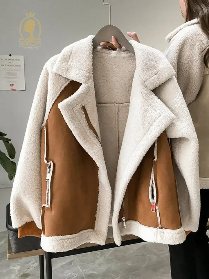 Manteau Hiver Femme Oversize Doublé Moumoute