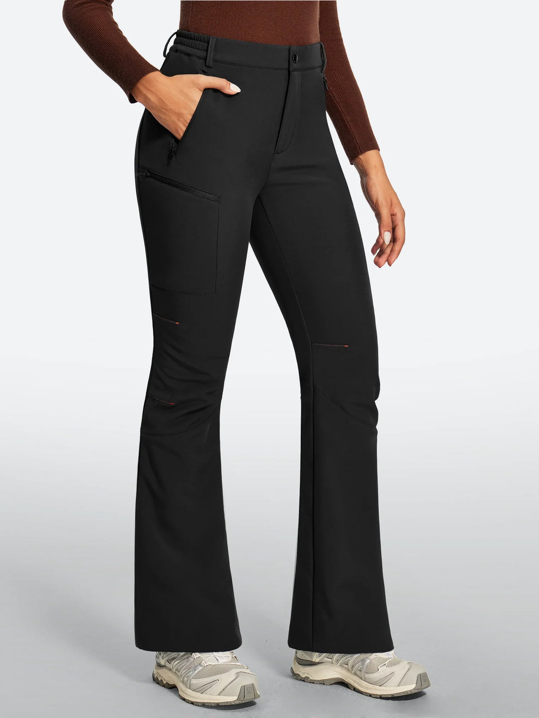 Women's Fleece-Lined Waterproof Flared Ski Pants