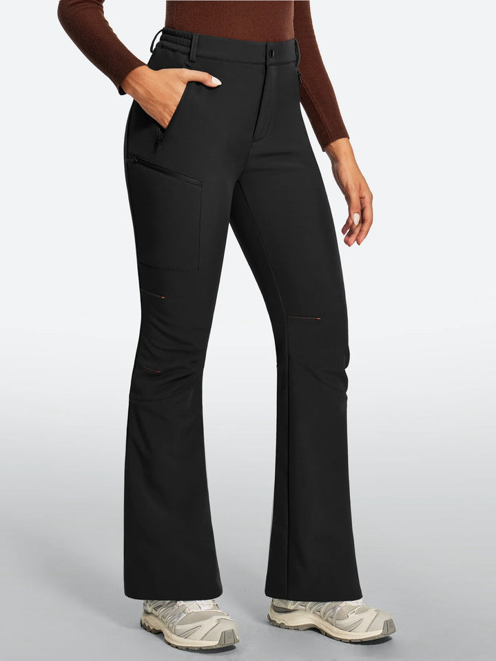 Women's Fleece-Lined Waterproof Flared Ski Pants