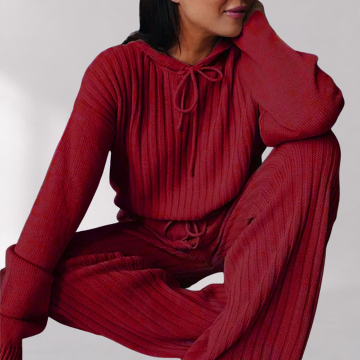 Ensemble Pyjama à Capuche Femme avec Poignets Élastiques