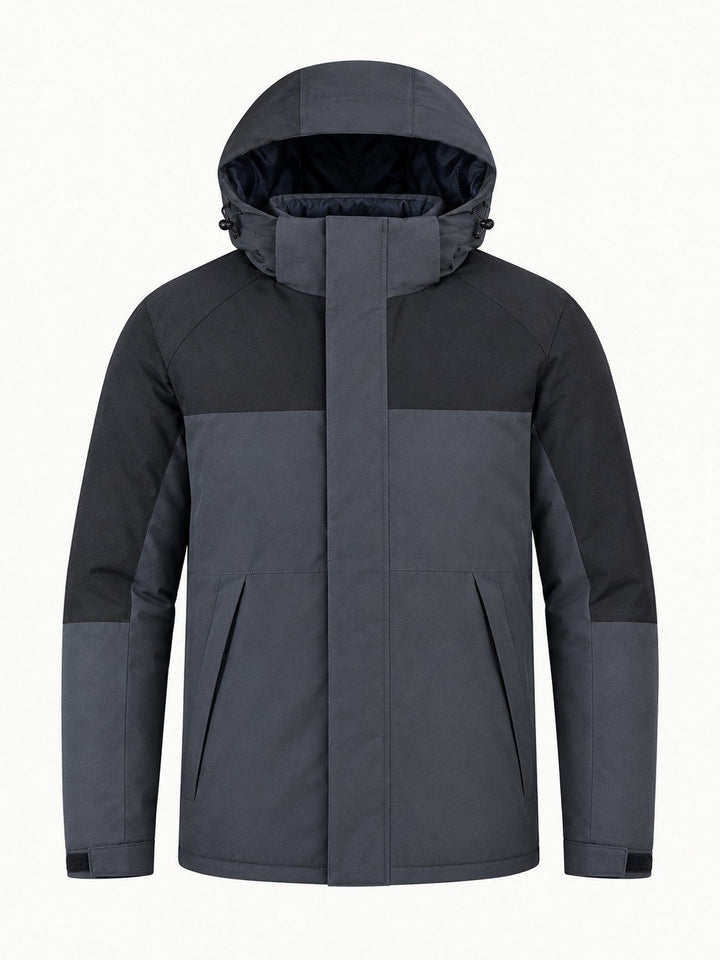 Veste de Randonnée Homme Hiver Isolée Capuche Col Montant