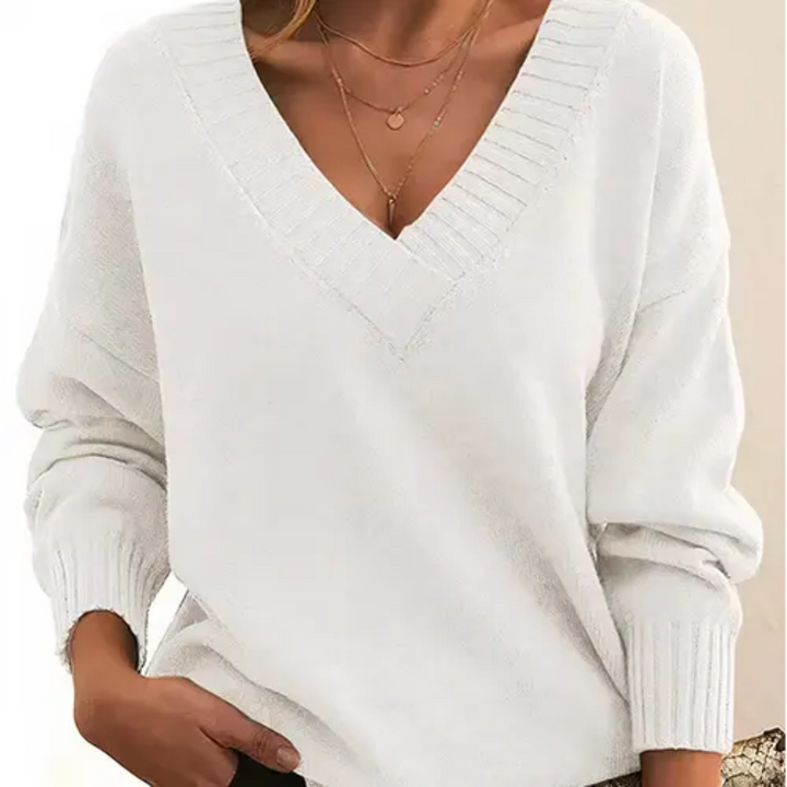 Zia | Pull D'Hiver Col V Pour Femmes