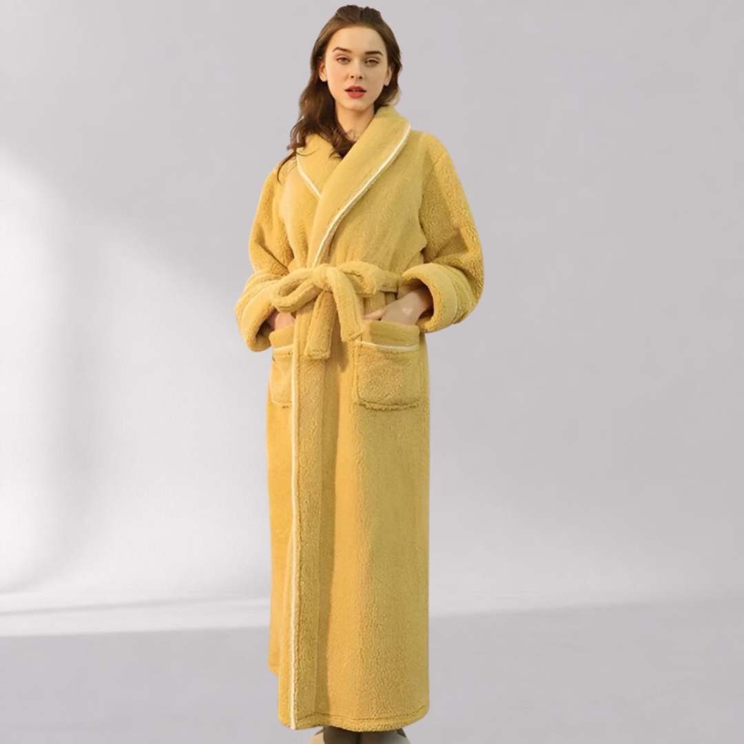 Peignoir Sherpa Unisexe – Col Châle et Ceinture