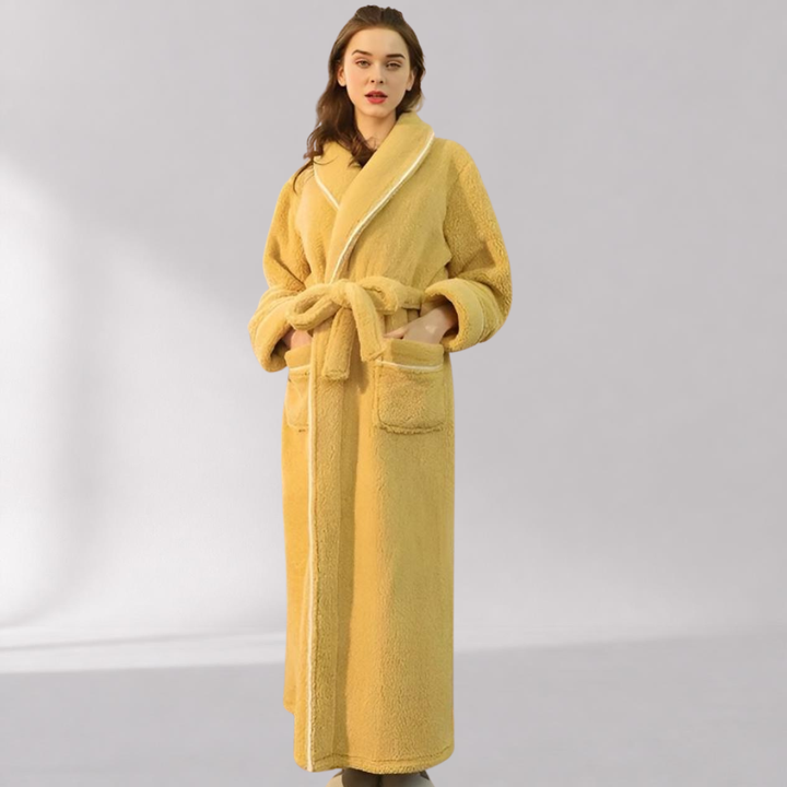 Peignoir Sherpa Unisexe – Col Châle et Ceinture