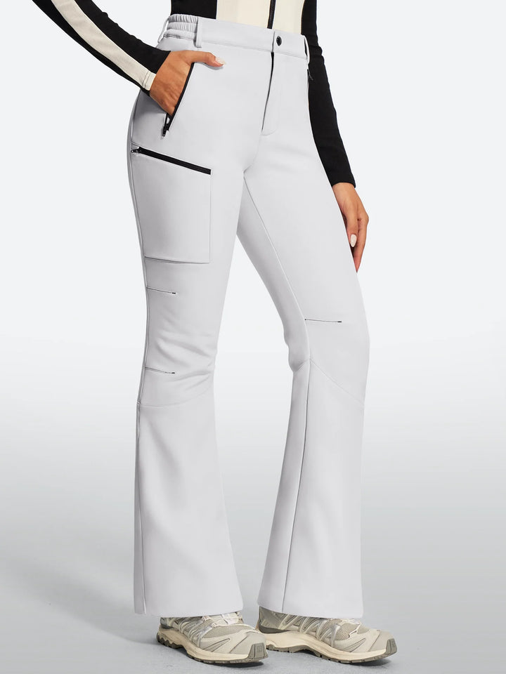 Women's Fleece-Lined Waterproof Flared Ski Pants