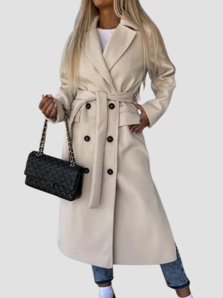 Manteau Croisé à Revers Femme