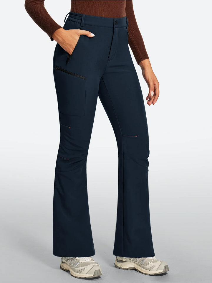 Women's Fleece-Lined Waterproof Flared Ski Pants