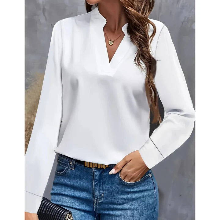 Femme Col V Chemisier Manches Longues | Confortable