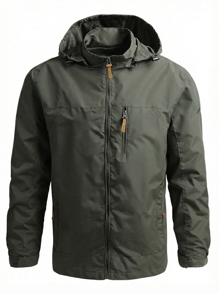 Coupe-Vent Homme Imperméable à Capuche Poche Poitrine