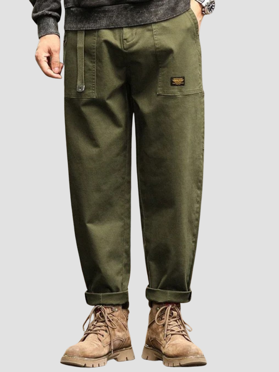 Pantalon Cargo Homme en Coton – Coupe Droite Décontractée