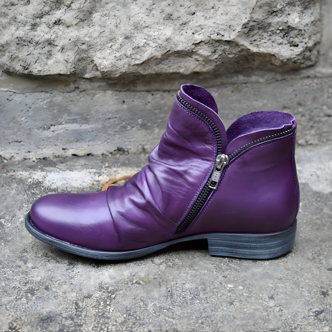 Bottines Femme à Zip Latéral – Talon Bas