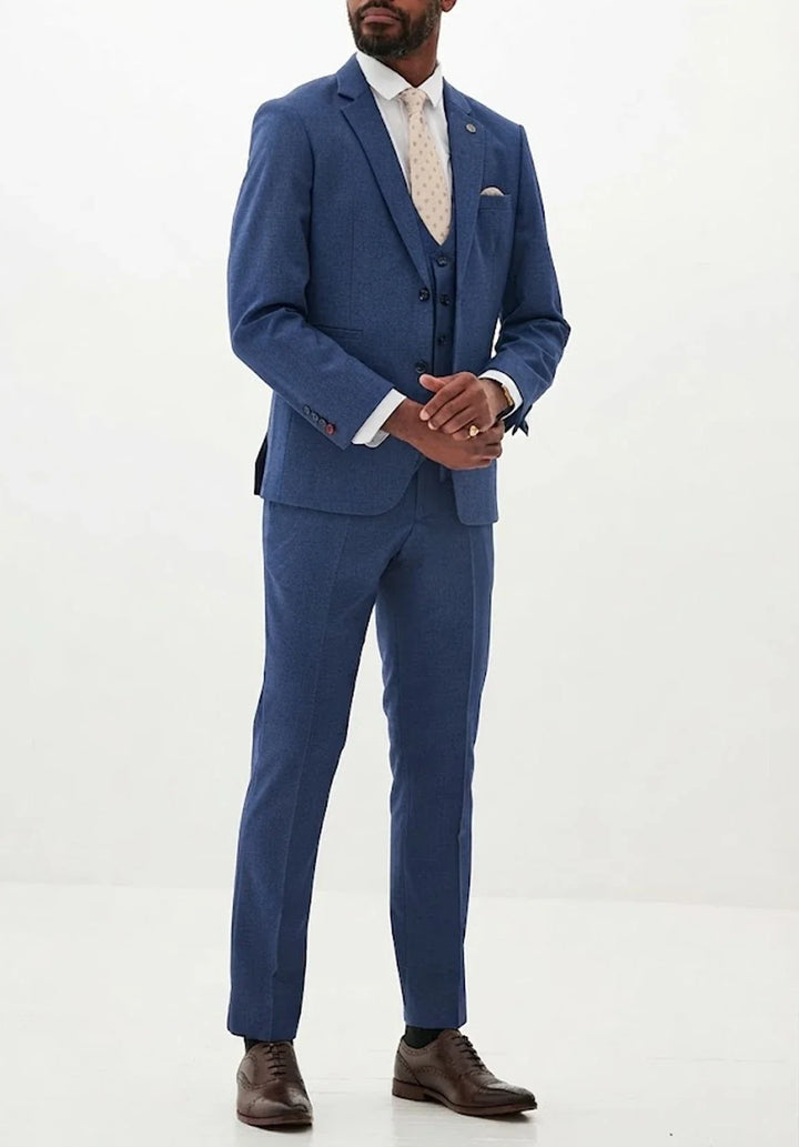 Costume Trois Pièces Homme Coupe Moderne avec Col Notch et Gilet Cinq Boutons