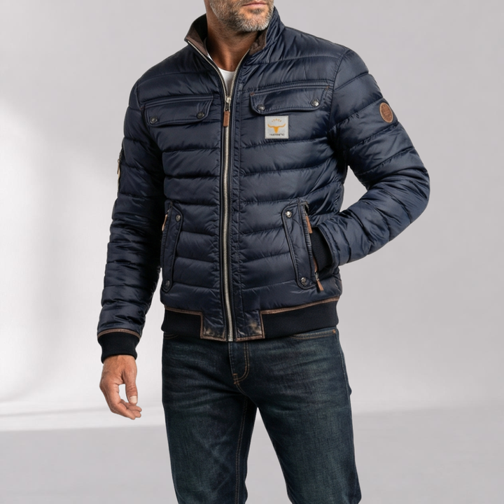 Veste Mi-Saison Style Vintage à Col Montant
