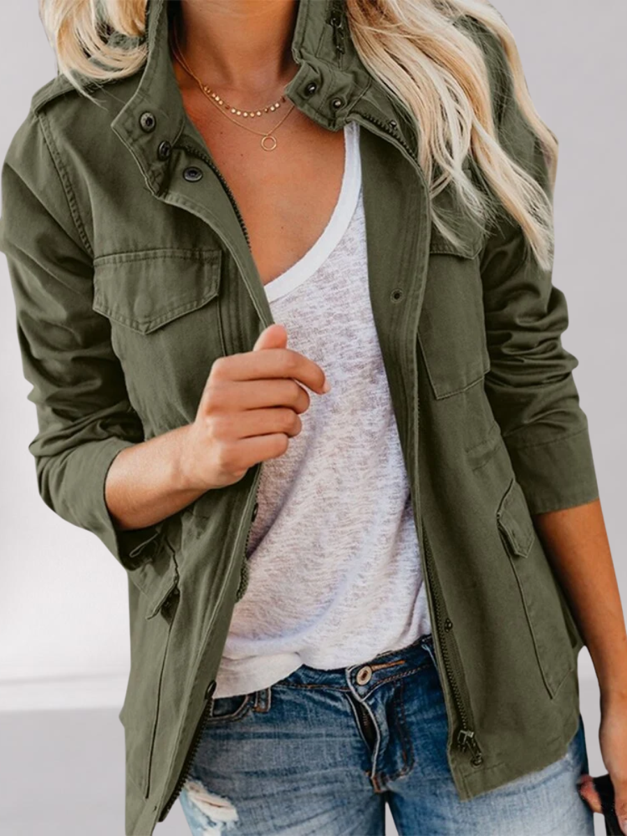 Veste Utilitaire Femme en Coton Mélangé