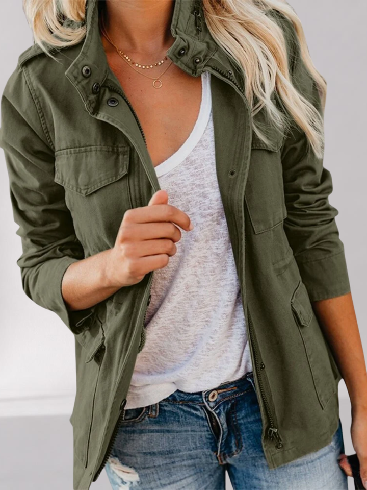 Veste Utilitaire Femme en Coton Mélangé