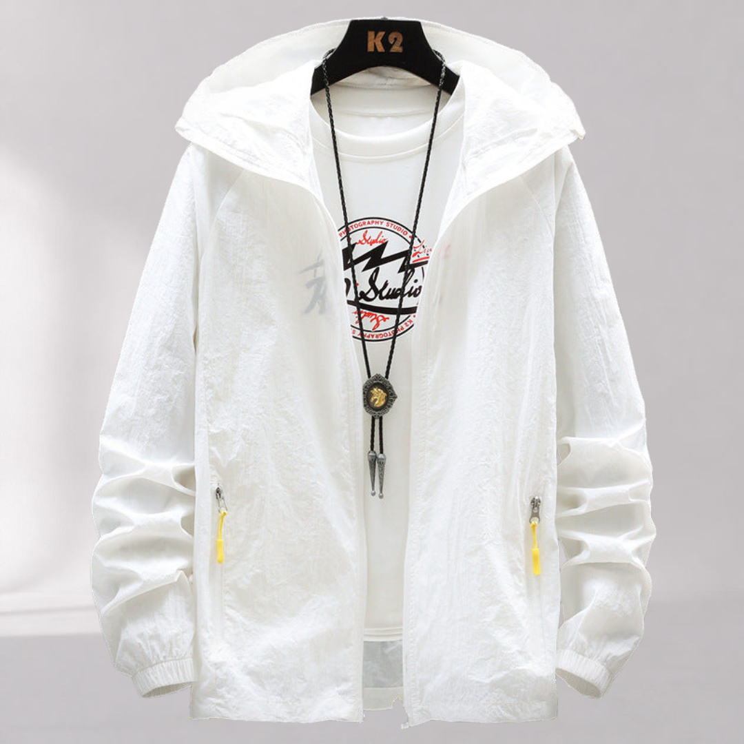 Veste Coupe-Vent à Capuche Homme – Capuche Réglable & Poches Zippées
