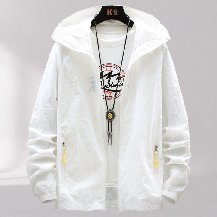 Veste Coupe-Vent à Capuche Homme – Capuche Réglable & Poches Zippées