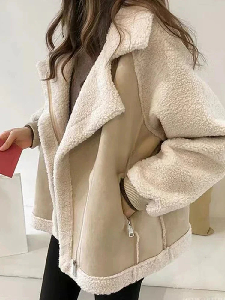 Manteau Hiver Femme Oversize Doublé Moumoute