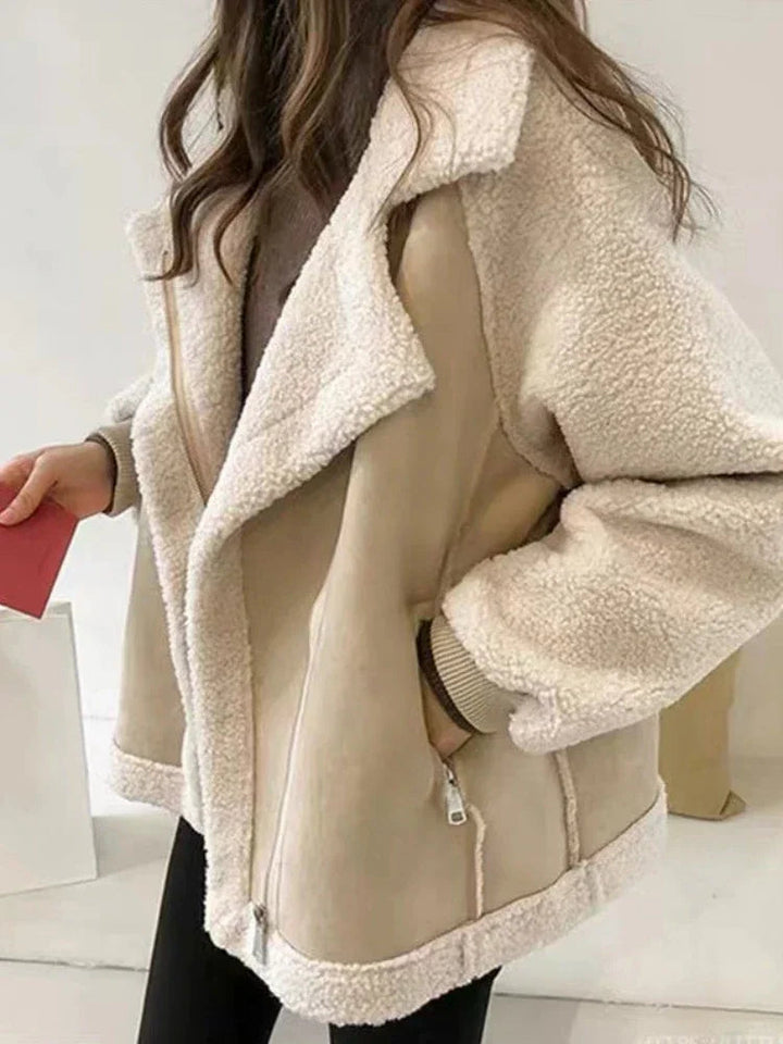 Manteau Hiver Femme Oversize Doublé Moumoute