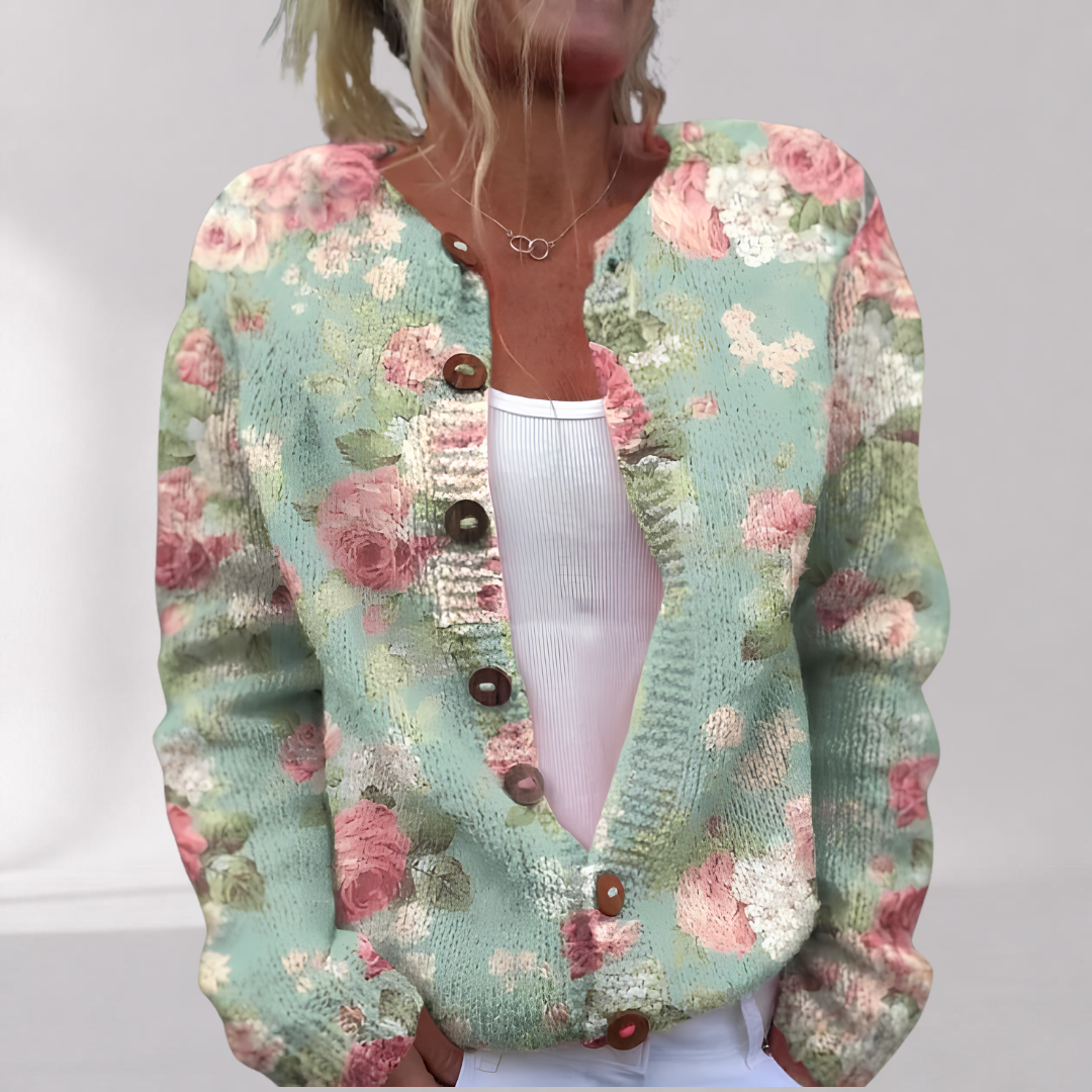 Cardigan Élégant à Imprimé Floral