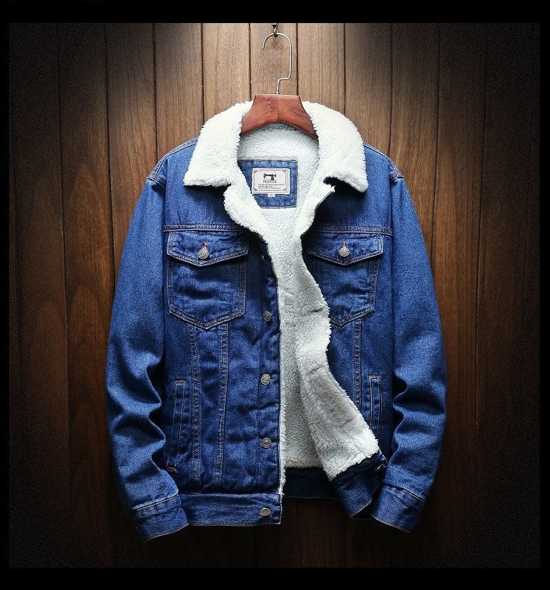 Veste en Jean Homme Doublée Sherpa Boutonnée