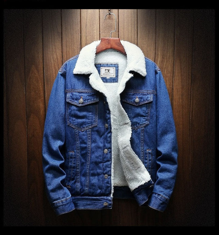 Veste en Jean Homme Doublée Sherpa Boutonnée