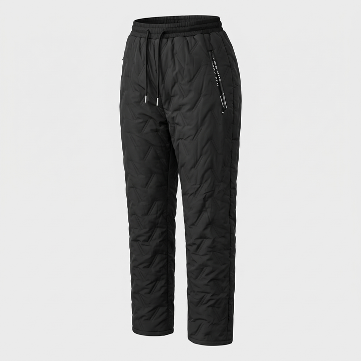 Pantaloni invernali da donna foderati in sherpa, trapuntati, con vita con coulisse